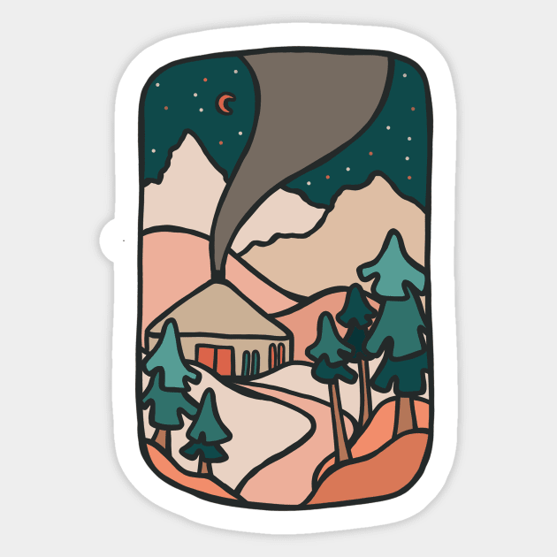 Yurt Sticker by kikamack